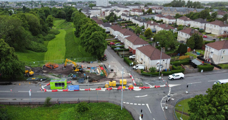 Kirkness Street remains closed and Bore Road is reduced to one lane under temporary traffic lights Bore Road Airdrie Sewer Repair