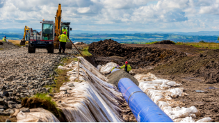 Pipe laying on the Fenwick Moor