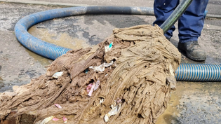 Pile of wipes removed from sewer system