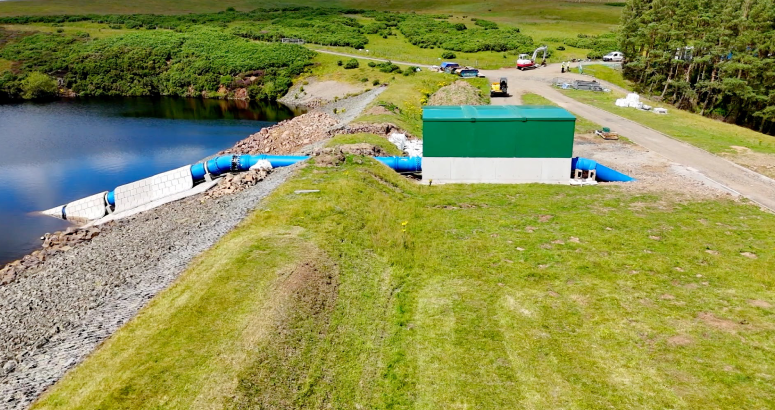 The new siphon at Whiteadder Reservoir